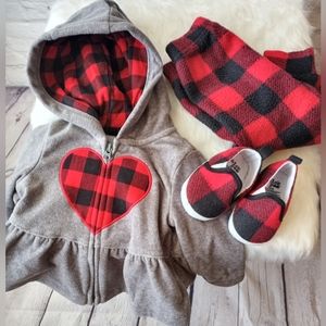 Red and black plaid trio